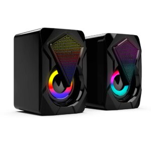 Bocinas Para Computadora Con Luz RGB Conexión USB y 3.5mm