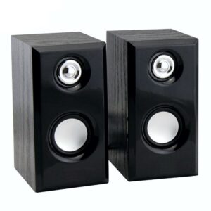 Bocinas Para Computadora Cajon Tipo Madera Conexión USB y 3.5mm