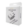 Combo Cable Lightning y Cargador USB Compatible con Iphone 2.1a 5V