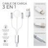 Cable De Usb Lightning 3 En 1 Compatible Con Iwatch series 1-7 Iphone