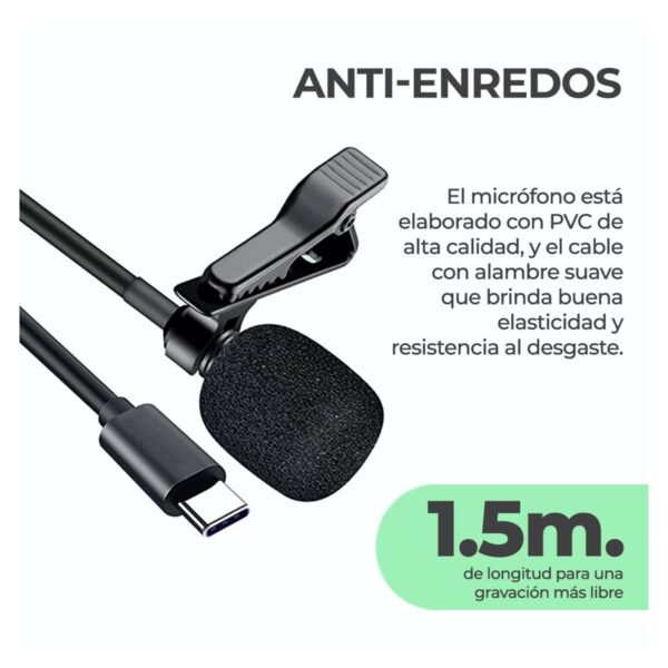 Microfono Alambrico Para Celular Android Conexion USB Tipo C