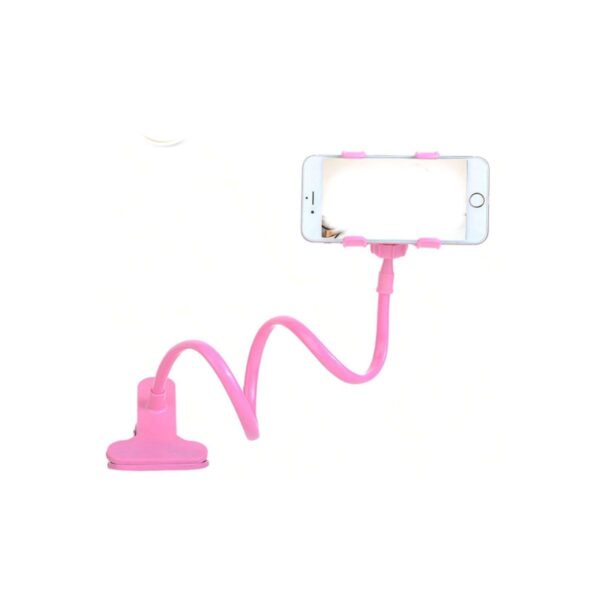 Soporte Flexible Con Pinza De Mesa O Escritorio Para Celular Color Rosa