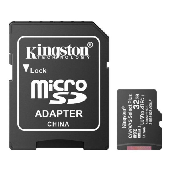 Memoria Flash Kingston Canvas Select Plus, 32GB MicroSDHC UHS-I Clase 10, con Adaptador