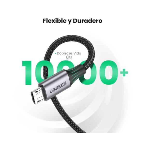 Ugreen Cable Usb A Micro Usb 1Mt QC 2.0 Y 3.0 480Mbps 18W
