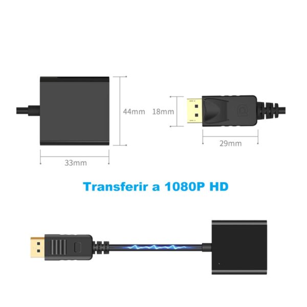 Adaptador Display Port Macho a Vga Hembra