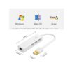 Adaptador Hub 3 Puertos USB mas Puerto Ethernet RJ45 Ideal para Laptop