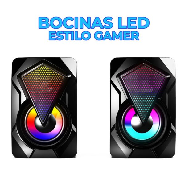 Bocinas Para Computadora Con Luz RGB Conexión USB y 3.5mm