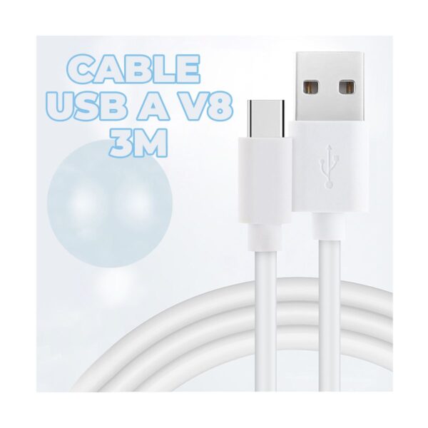 Cable de Carga y Datos Micro USB 3 metros