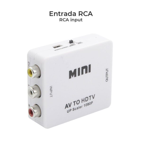 Adaptador Convertidor de Audio y Video RCA a HDMI 1080p