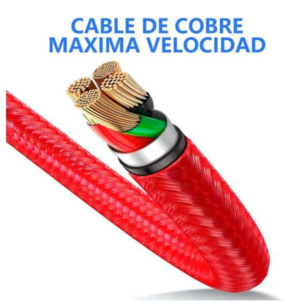Cable De Carga Rapida 3 En 1 Tipo C A Lightning Microusb Y Tipo C