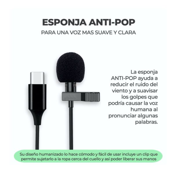 Microfono Alambrico Para Celular Android Conexion USB Tipo C