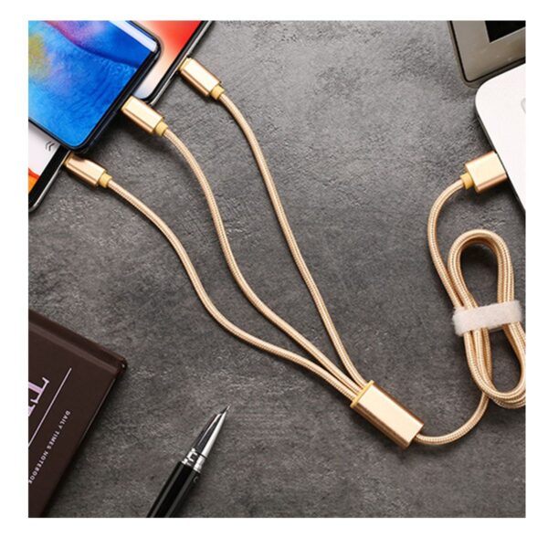 Cable de Carga 3 en 1 Micro USB Tipo C Lightning
