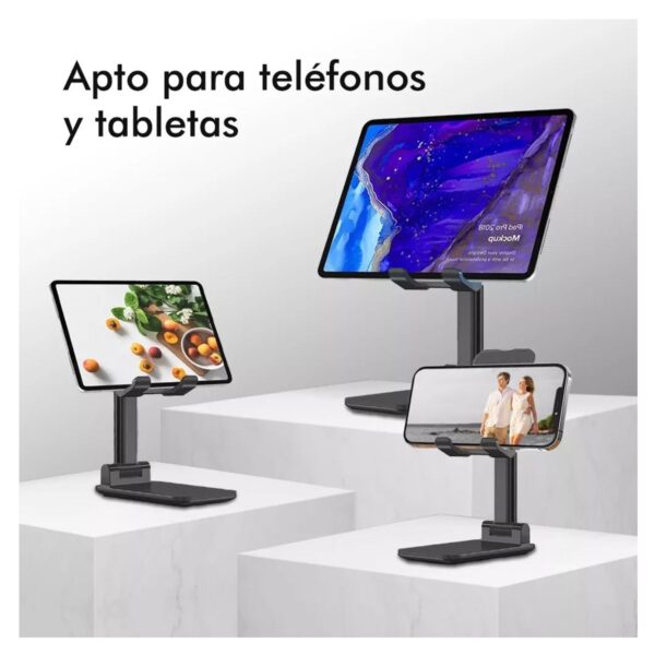 Base Soporte De Escritorio o Mesa Para Celular Tablet Ajustable y Plegable