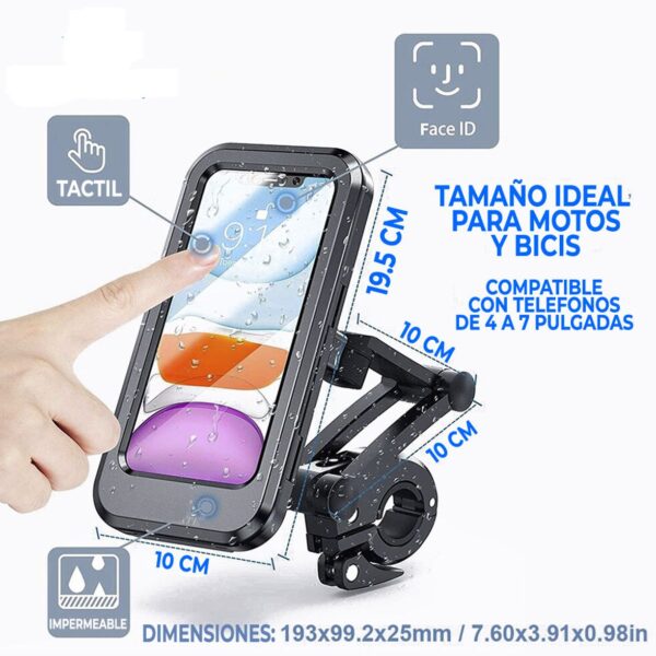 Soporte Impermeable Rígido De Moto o Bici Para Celular