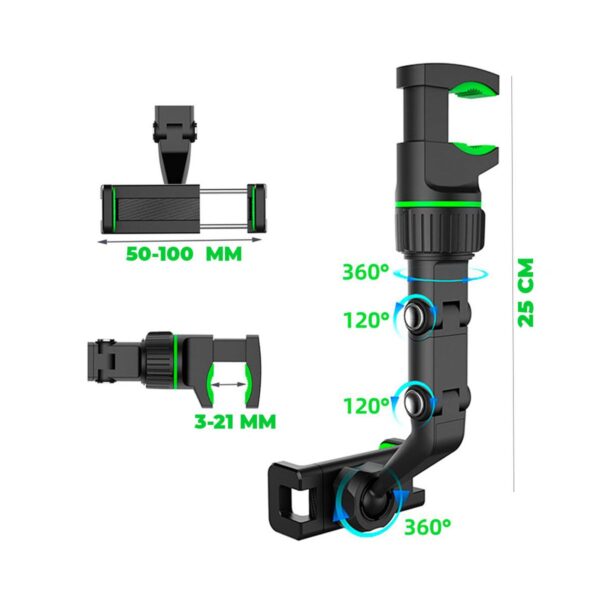 Soporte De Retrovisor Para Celular Giro 360