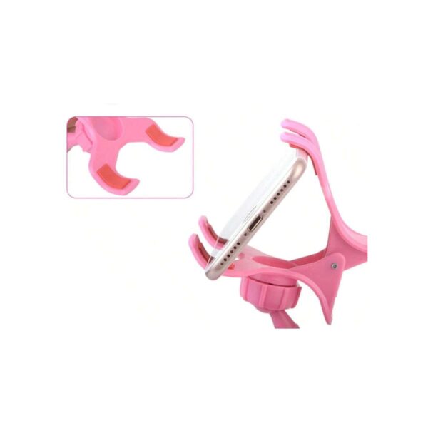 Soporte Flexible Con Pinza De Mesa O Escritorio Para Celular Color Rosa