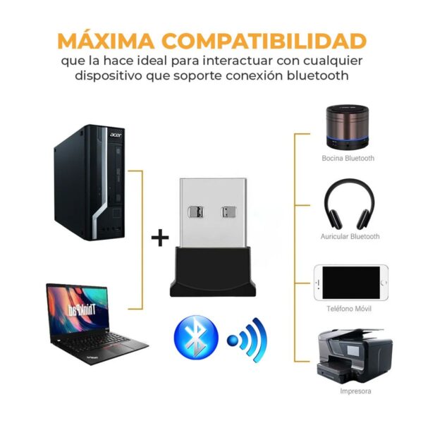 Adaptador Bluetooth Usb Para Computadora Pc Laptop Plug And Play