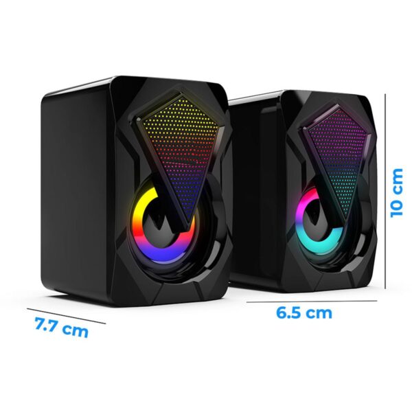 Bocinas Para Computadora Con Luz RGB Conexión USB y 3.5mm