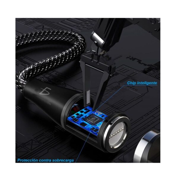 Cable Magnético USB Tipo C 1 metro color negro