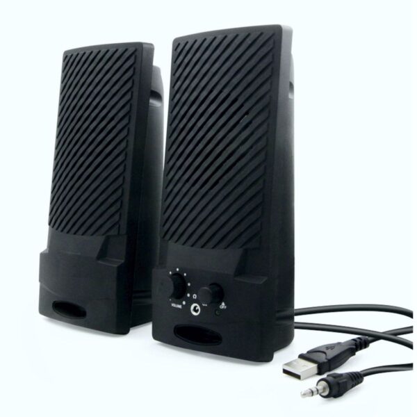 Bocinas De Escritorio Para Computadora Sonido Estereo Conexion USB y 3.5mm
