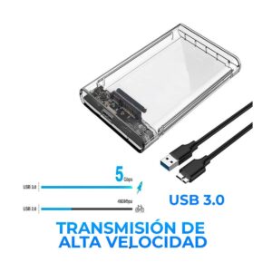 Gabinete Case Carcasa Para Disco Duro o Unidad de Estado Solido Sata 2.5 USB 3.0
