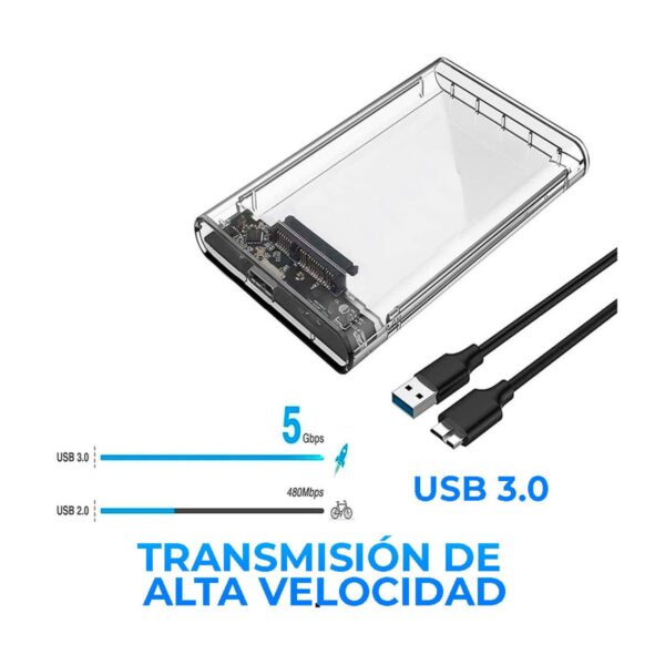 Gabinete Case Carcasa Para Disco Duro o Unidad de Estado Solido Sata 2.5 USB 3.0