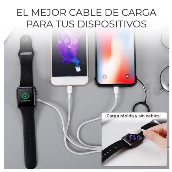 Cable De Usb Lightning 3 En 1 Compatible Con Iwatch series 1-7 Iphone