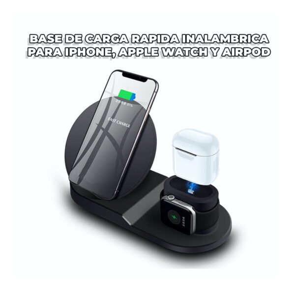 3 En 1 Cargador Inalambrico Compatible Con Samsung Xiaomi Motorola iPhone iWatch AirPods