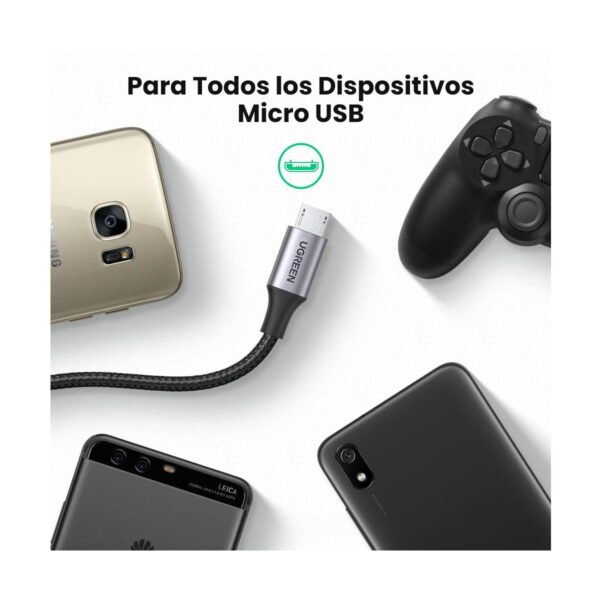 Ugreen Cable Usb A Micro Usb 1Mt QC 2.0 Y 3.0 480Mbps 18W