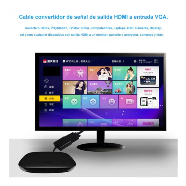 Adaptador De Hdmi A Vga Con Audio 1080p