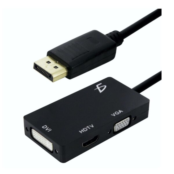 Adaptador 3 En 1 dE DisplayPort Macho a HDMI/DVI/VGA Hembra