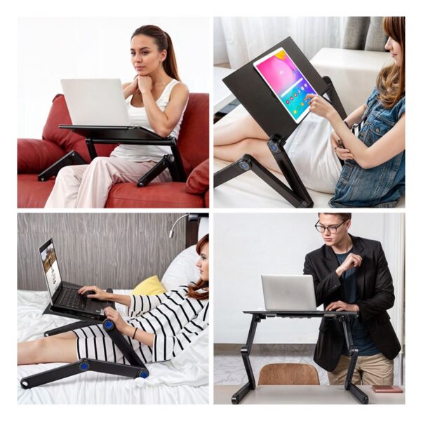 Mesa Soporte para Laptop Reclinable y Ergonómica 2 Ventiladores y Soporte para Mouse