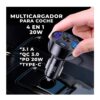 Multicargador de Celular Para Automovil QC3.0 PD 20W USB3.1A Tipo C