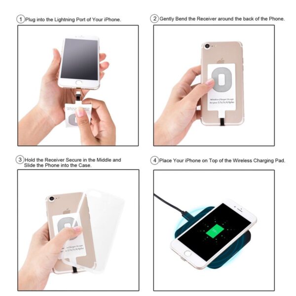 Receptor De Carga Inalambrica Qi Universal Interfaz Lightning Iphone