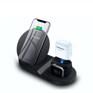 3 En 1 Cargador Inalambrico Compatible Con Samsung Xiaomi Motorola iPhone iWatch AirPods