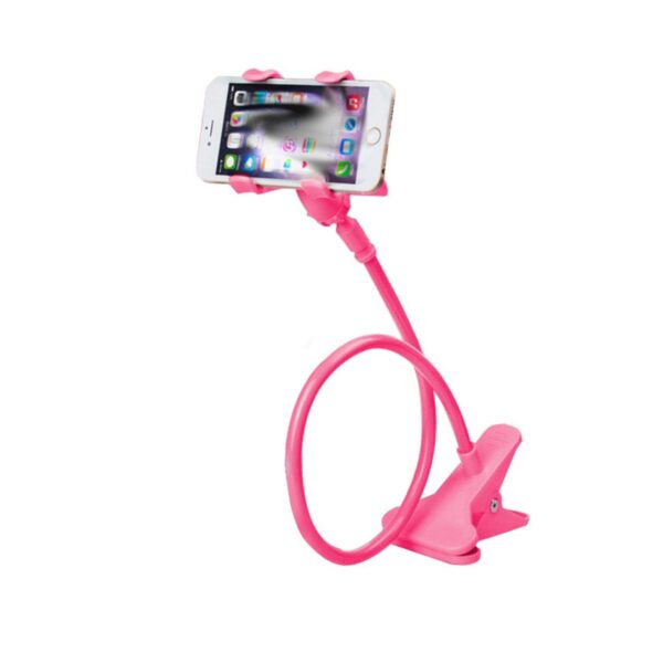 Soporte Flexible Con Pinza De Mesa O Escritorio Para Celular Color Rosa