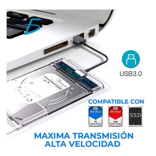 Gabinete Case Carcasa Para Disco Duro o Unidad de Estado Solido Sata 2.5 USB 3.0
