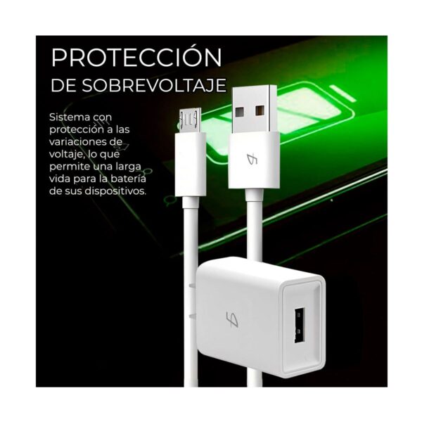 Combo Cable y Cargador 5V 2A Micro Usb V8