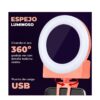Espejo Con Aro de Luz LED Con Clip Para Celular