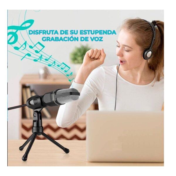 Microfono Condensador Alambrico Celular Computadora Mas Tripie