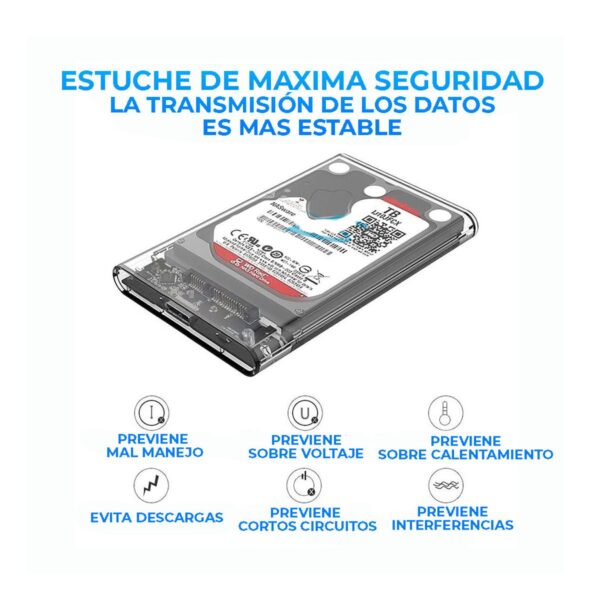 Gabinete Case Carcasa Para Disco Duro o Unidad de Estado Solido Sata 2.5 USB 3.0