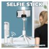 Baston Selfie Stick Con Luz Obturador Remoto Via Bluetooth Función Tripie
