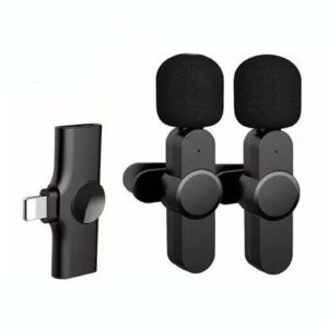 Micrófono De Solapa Inalámbrico Portátil 2 EN 1 Lightning Compatible con iPhone iPad