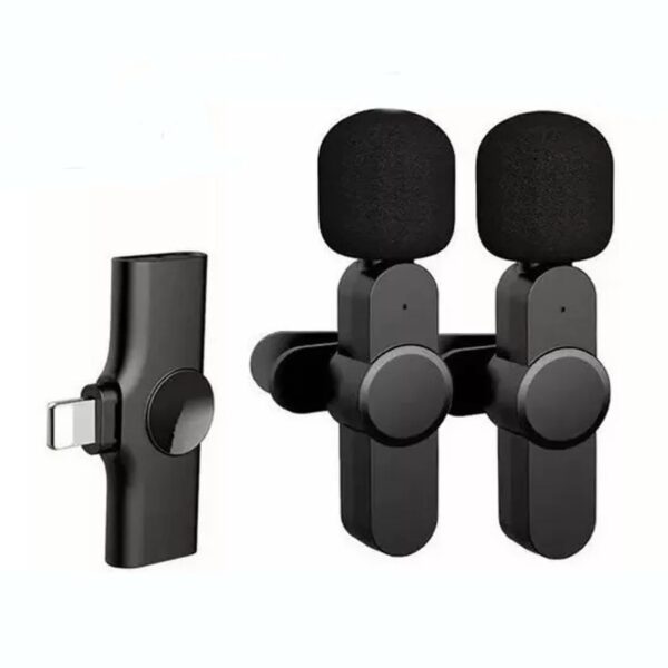 Micrófono De Solapa Inalámbrico Portátil 2 EN 1 Lightning Compatible con iPhone iPad