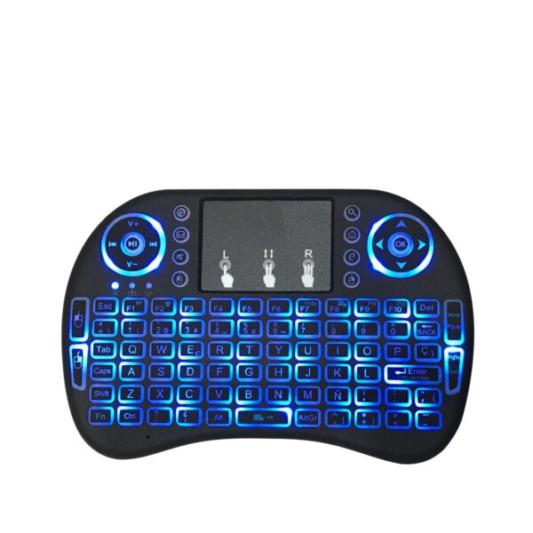 Mini Teclado Español Inalambrico USB 2.4Ghz Recargable Con TouchPad 2 en 1