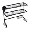 Escurridor De Cocina De 85Cm Doble Repisa Con Organizador Para Cubiertos