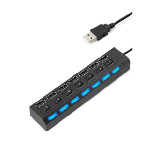 Hub USB 2.0 7 Puertos Con Interruptores Individuales Para PC o Laptop