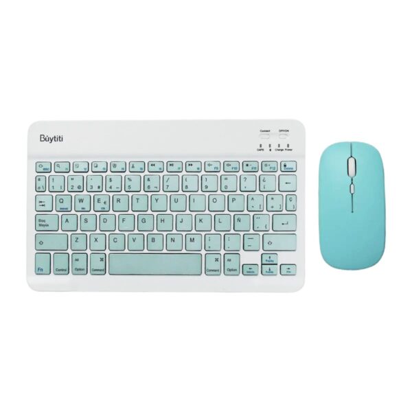 Kit Mini Teclado Y Mouse Inalambrico Bluetooth Para PC iPhone Android