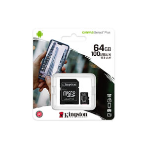 Tarjeta de Memoria Kingston Canvas Select Plus 64GB MicroSDXC UHS-I Clase 10 con Adaptador