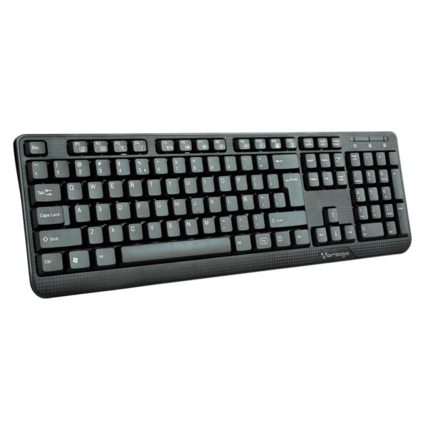 Teclado Vorago Multimedia Alámbrico USB Negro